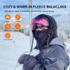 imageShy Velvet Balaclava WindResistant Winter Face MaskFleece Ski Mask for Men and WomenWarm Face Cover Hat Cap ScarfBlack