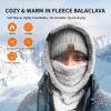 imageShy Velvet Balaclava WindResistant Winter Face MaskFleece Ski Mask for Men and WomenWarm Face Cover Hat Cap ScarfGrey