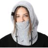 imageShy Velvet Balaclava WindResistant Winter Face MaskFleece Ski Mask for Men and WomenWarm Face Cover Hat Cap ScarfGrey