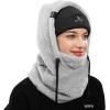 imageShy Velvet Balaclava WindResistant Winter Face MaskFleece Ski Mask for Men and WomenWarm Face Cover Hat Cap ScarfGrey