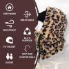 imageShy Velvet Balaclava WindResistant Winter Face MaskFleece Ski Mask for Men and WomenWarm Face Cover Hat Cap ScarfLeopard
