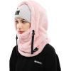 imageShy Velvet Balaclava WindResistant Winter Face MaskFleece Ski Mask for Men and WomenWarm Face Cover Hat Cap ScarfPink