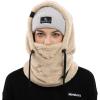 imageShy Velvet Balaclava WindResistant Winter Face MaskFleece Ski Mask for Men and WomenWarm Face Cover Hat Cap ScarfPlush Beige