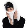 imageShy Velvet Balaclava WindResistant Winter Face MaskFleece Ski Mask for Men and WomenWarm Face Cover Hat Cap ScarfWhite