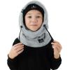 imageShy Velvet Ski Mask for Kids Winter Balaclava Warm Fleece Lined HatsGray
