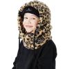 imageShy Velvet Ski Mask for Kids Winter Balaclava Warm Fleece Lined HatsLeopard