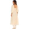 imageShy Velvet Womens Summer Dresses 2024 Maxi Dress Long Sleeve Square Neck Embroidered Maxi DressApricot