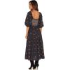 imageShy Velvet Womens Summer Dresses 2024 Maxi Dress Long Sleeve Square Neck Embroidered Maxi DressBlack