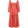 imageShy Velvet Womens Summer Dresses 2024 Maxi Dress Long Sleeve Square Neck Embroidered Maxi DressBrick Red