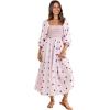 imageShy Velvet Womens Summer Dresses 2024 Maxi Dress Long Sleeve Square Neck Embroidered Maxi DressPurple