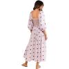 imageShy Velvet Womens Summer Dresses 2024 Maxi Dress Long Sleeve Square Neck Embroidered Maxi DressPurple