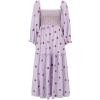 imageShy Velvet Womens Summer Dresses 2024 Maxi Dress Long Sleeve Square Neck Embroidered Maxi DressPurple