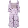 imageShy Velvet Womens Summer Dresses 2024 Maxi Dress Long Sleeve Square Neck Embroidered Maxi DressPurple