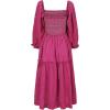 imageShy Velvet Womens Summer Dresses 2024 Maxi Dress Long Sleeve Square Neck Embroidered Maxi DressRose