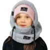 imageShy Velvet Ski Mask for Kids Winter Balaclava Warm Fleece Lined HatsGray