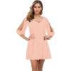 imageShy Velvet Womens Casual 34 Sleeve V Neck Shift Dress Chiffon Short Party DressPink