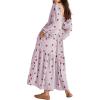 imageShy Velvet Womens Summer Dresses 2024 Maxi Dress Long Sleeve Square Neck Embroidered Maxi DressPurple