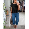 image:imageShy Velvet 2026 Womens Linen Blend Ruched Crop Tops Short Sleeve Tie Back Boho Summer TopsBlack