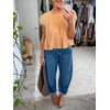 image:imageShy Velvet 2026 Womens Linen Blend Ruched Crop Tops Short Sleeve Tie Back Boho Summer TopsSoft Peach