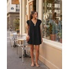 image:imageShy Velvet 2026 Summer Womens Boho Tunic Dress Oversized Flowy Cover Up Beach Vacation Dress with Scalloped Trim and PocketsBlack