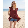 image:imageShy Velvet 2026 Summer Womens Boho Tunic Dress Oversized Flowy Cover Up Beach Vacation Dress with Scalloped Trim and PocketsBurgundy