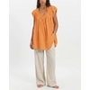 image:imageShy Velvet 2026 Summer Womens Boho Tunic Dress Oversized Flowy Cover Up Beach Vacation Dress with Scalloped Trim and PocketsCoral Orange