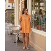 image:imageShy Velvet 2026 Summer Womens Boho Tunic Dress Oversized Flowy Cover Up Beach Vacation Dress with Scalloped Trim and PocketsCoral Orange