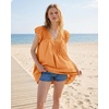image:imageShy Velvet 2026 Summer Womens Boho Tunic Dress Oversized Flowy Cover Up Beach Vacation Dress with Scalloped Trim and PocketsCoral Orange