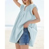 image:imageShy Velvet 2026 Summer Womens Boho Tunic Dress Oversized Flowy Cover Up Beach Vacation Dress with Scalloped Trim and PocketsPastel Blue