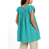image:imageShy Velvet 2026 Summer Womens Boho Tunic Dress Oversized Flowy Cover Up Beach Vacation Dress with Scalloped Trim and PocketsTeal Blue