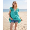 image:imageShy Velvet 2026 Summer Womens Boho Tunic Dress Oversized Flowy Cover Up Beach Vacation Dress with Scalloped Trim and PocketsTeal Blue