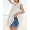 image:imageShy Velvet 2026 Summer Womens Boho Tunic Dress Oversized Flowy Cover Up Beach Vacation Dress with Scalloped Trim and PocketsWhite