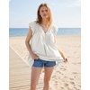 image:imageShy Velvet 2026 Summer Womens Boho Tunic Dress Oversized Flowy Cover Up Beach Vacation Dress with Scalloped Trim and PocketsWhite
