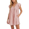 image:imageShy Velvet 2026 Summer Womens Boho Tunic Dress Oversized Flowy Cover Up Beach Vacation Dress with Scalloped Trim and PocketsMauve Pink