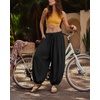 image:imageShy Velvet Women Linen Blend Pants Lightweight Drawstring Elastic Waist Boho Summer Beach Vacation Pants with PocketsBlack
