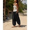 image:imageShy Velvet Women Linen Blend Pants Lightweight Drawstring Elastic Waist Boho Summer Beach Vacation Pants with PocketsBlack