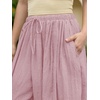 image:imageShy Velvet Women Linen Blend Pants Lightweight Drawstring Elastic Waist Boho Summer Beach Vacation Pants with PocketsDusty Mauve