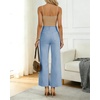 image:imageShy Velvet Womens Crop Wide Leg Pants High Waisted Stretchy Comfort Fabric Capri Pants for WomenBlue