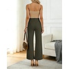 image:imageShy Velvet Womens Crop Wide Leg Pants High Waisted Stretchy Comfort Fabric Capri Pants for WomenDark Green
