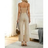 image:imageShy Velvet Womens Crop Wide Leg Pants High Waisted Stretchy Comfort Fabric Capri Pants for WomenKhaki